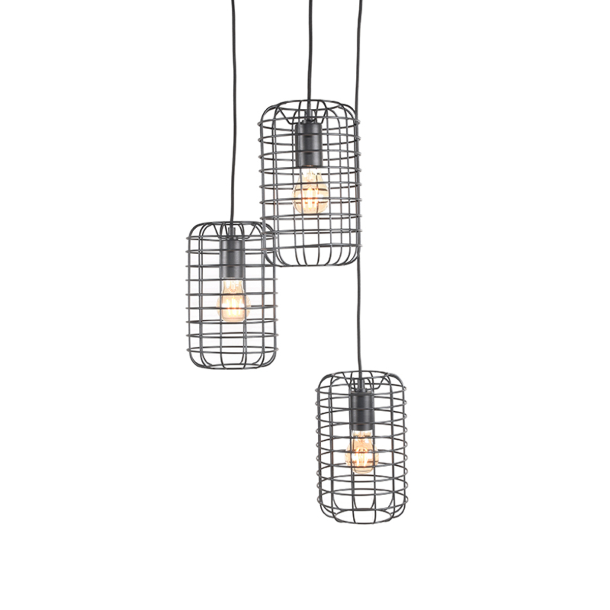 Hanglamp - Solido - Zwart - Metaal - 3-Lichts - LABEL51