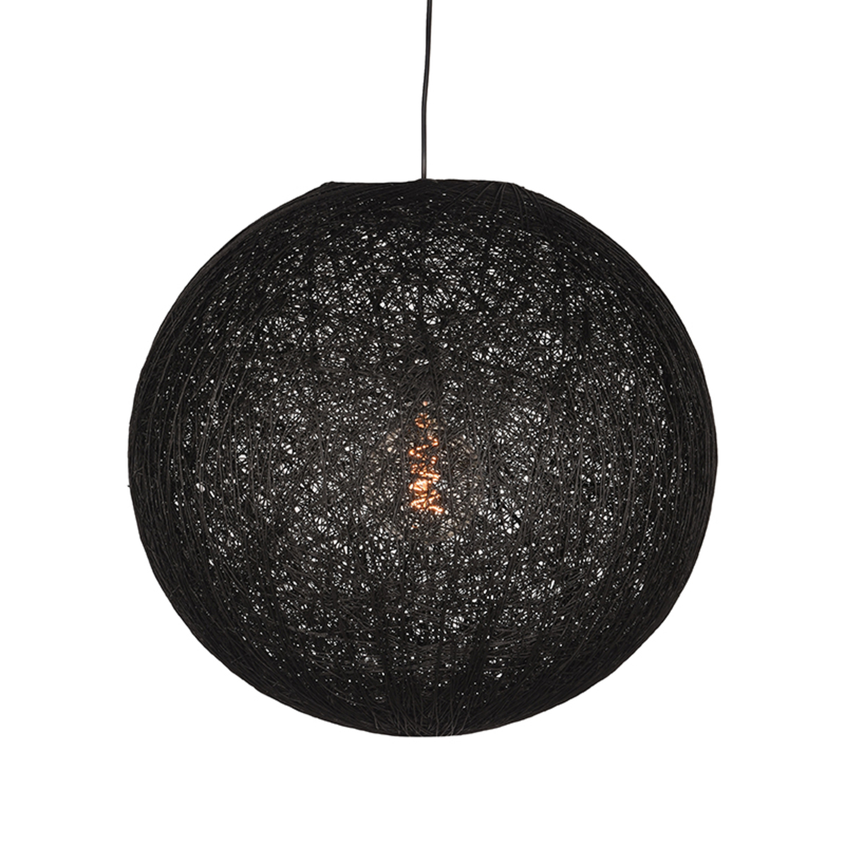 Hanglamp Twist - Zwart - Vlas - XL - LABEL51