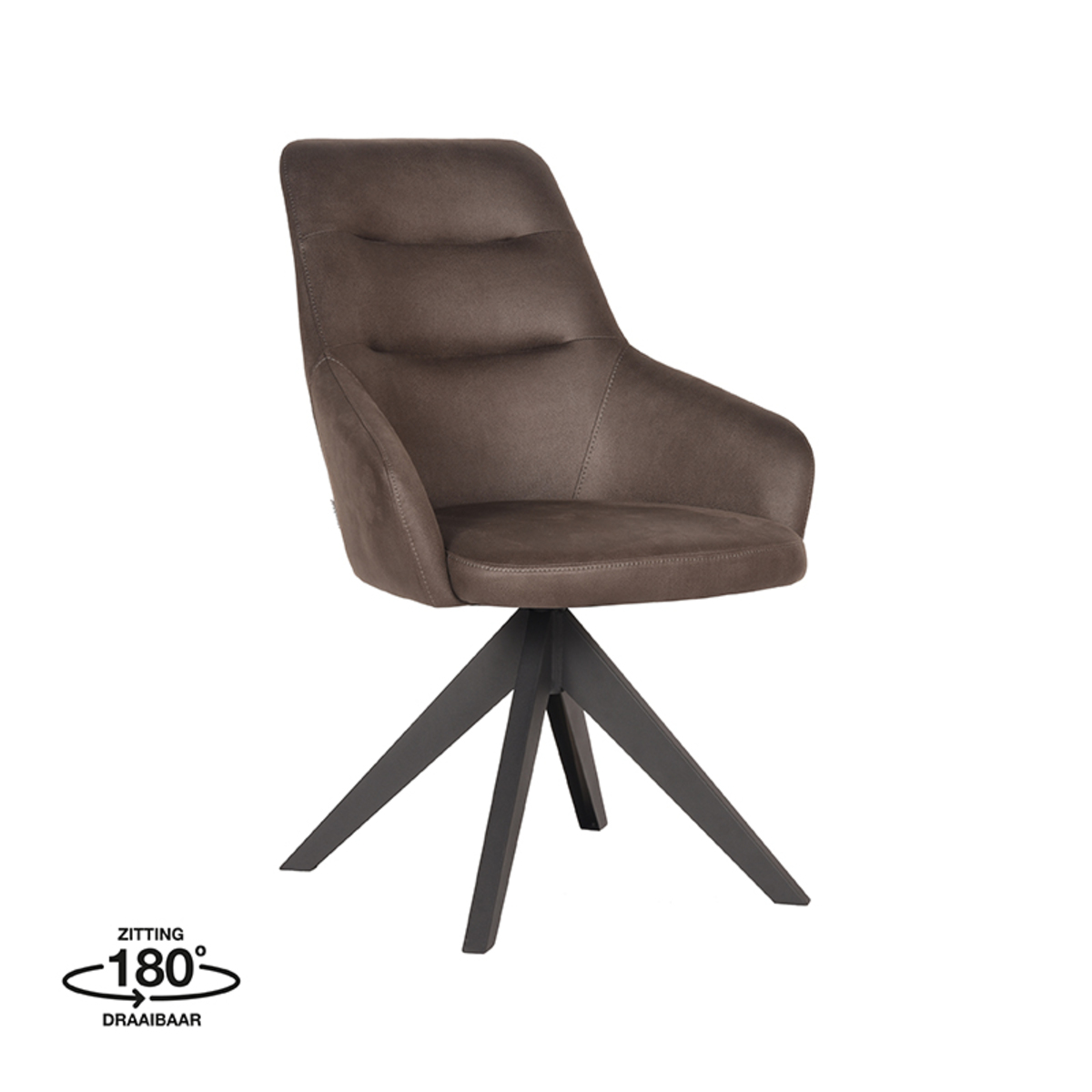 LABEL51 Eetkamerstoel Jace - Antraciet - Microfiber