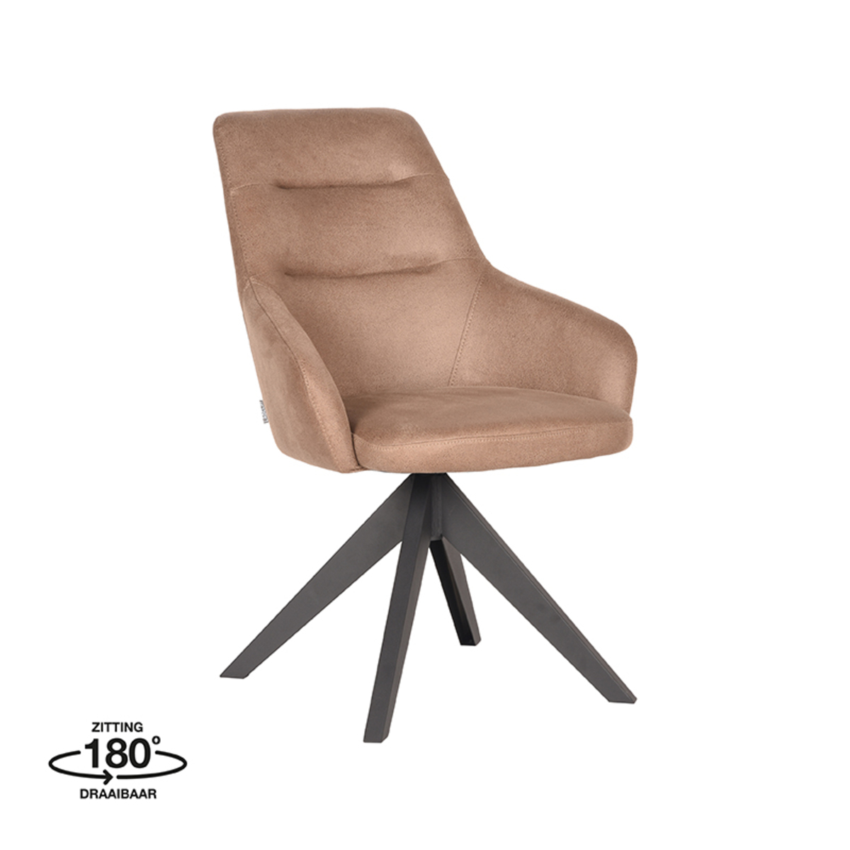 LABEL51 Eetkamerstoel Jace - Stone - Microfiber