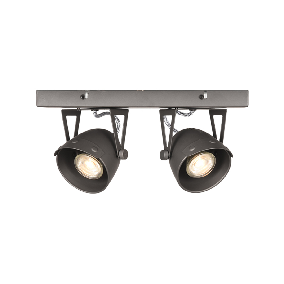Spot Cap Led - Grijs - Metaal - 2 Lichts - LABEL51