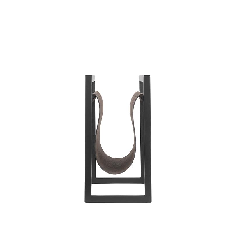 LABEL51 Magazinehouder - Antraciet - Leder