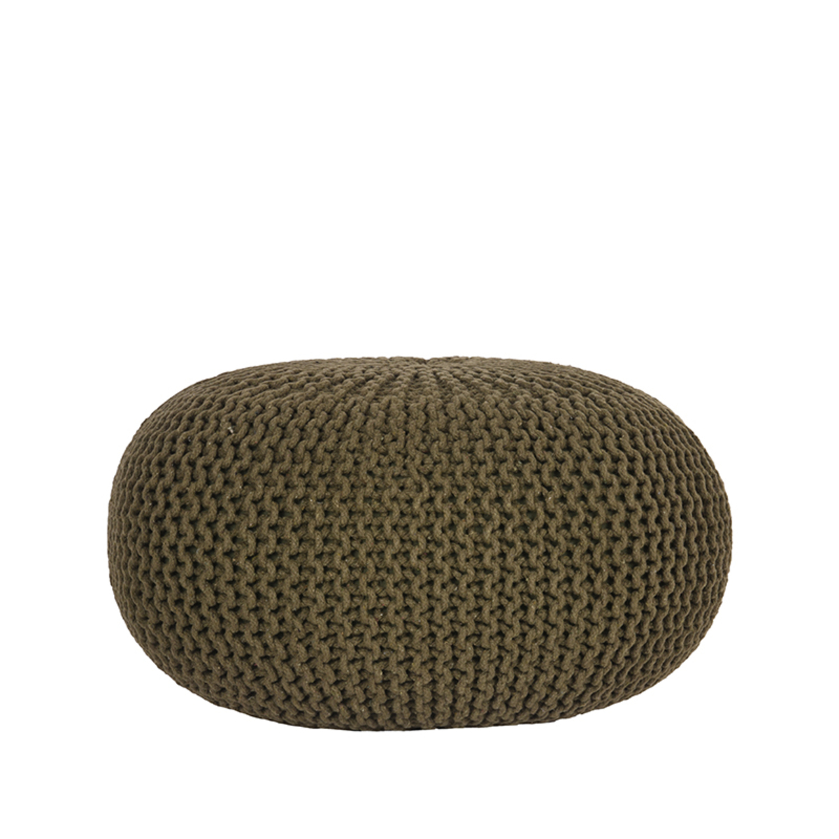 Poef Knitted - Army green - Katoen - LABEL51