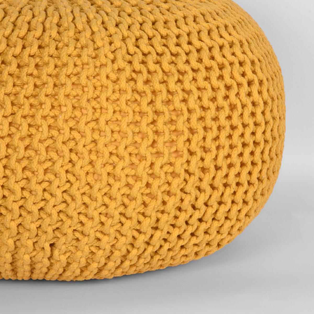 LABEL51 Poef Knitted - Oker - Katoen - L