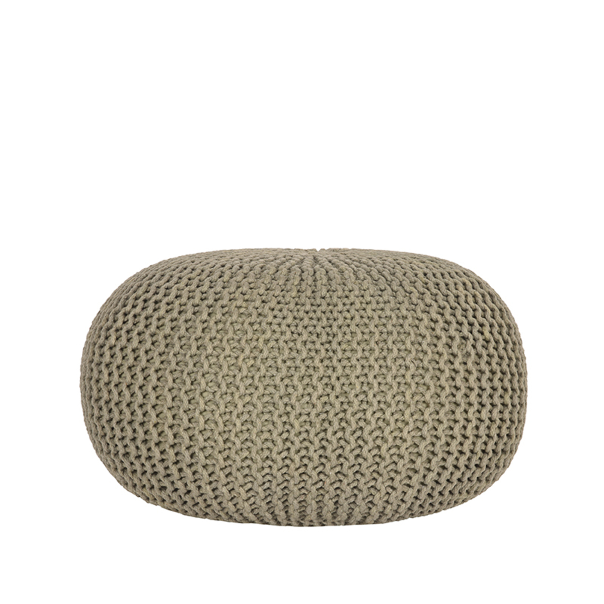 Poef Knitted - Olijfgroen - Katoen - LABEL51
