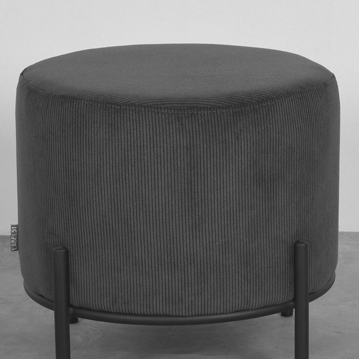 LABEL51 Poef Troy - Antraciet - Ribcord