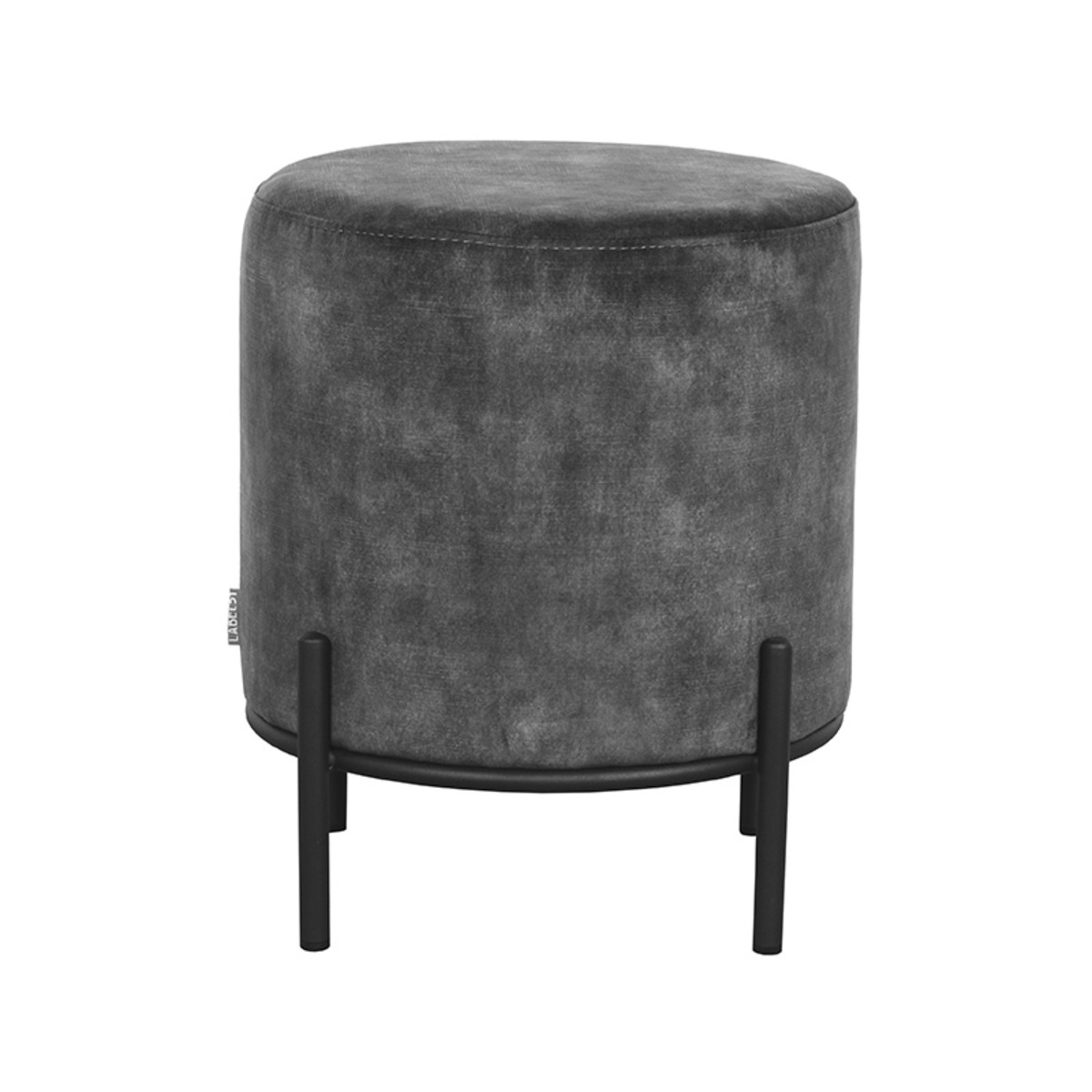LABEL51 Poef Troy - Antraciet - Velours - M