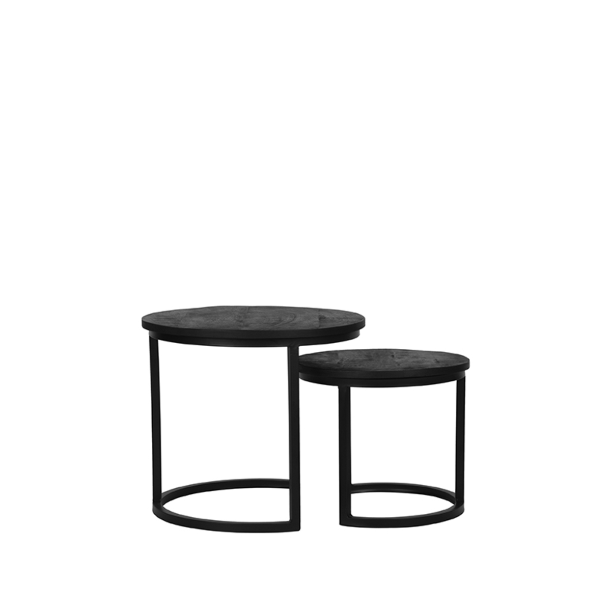 Salontafel Duo - Zwart - Mangohout - 50 cm - LABEL51