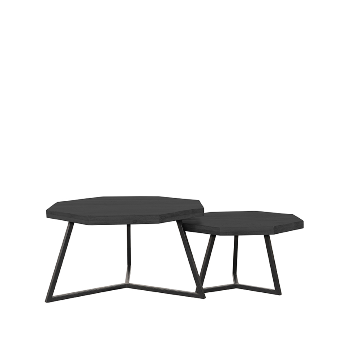 Salontafel Figure - Zwart - Mangohout - 70 cm - LABEL51