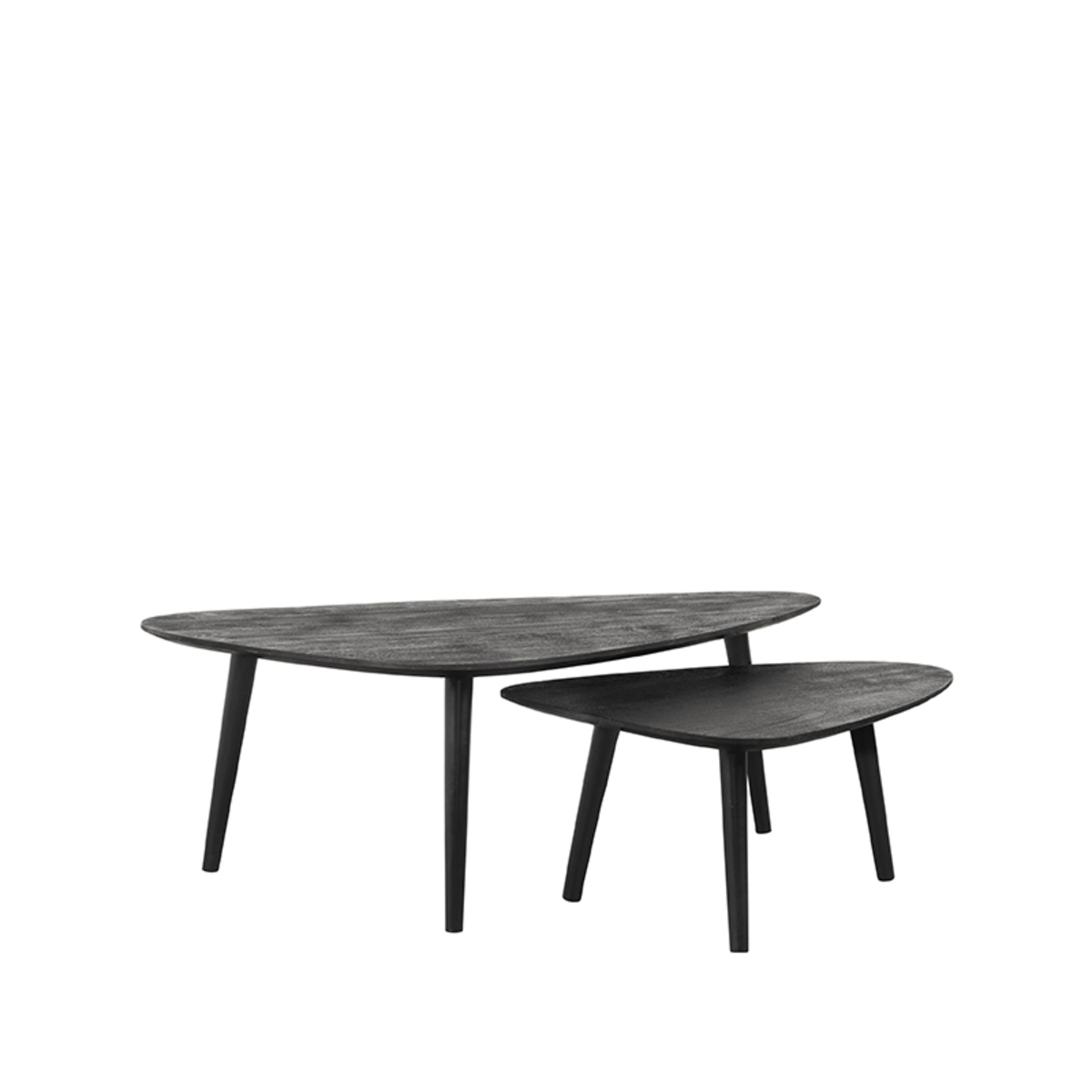 Salontafel Set Rock - Zwart - Mangohout - 110 cm - LABEL51
