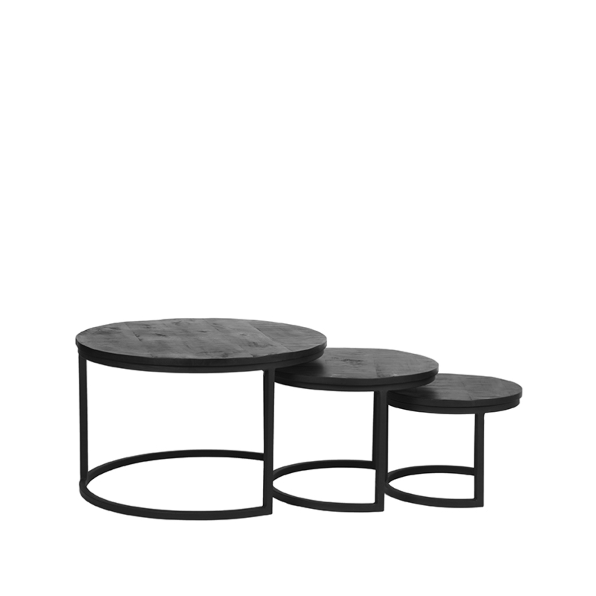 Salontafel Set Triplet - Zwart - Mangohout LABEL51