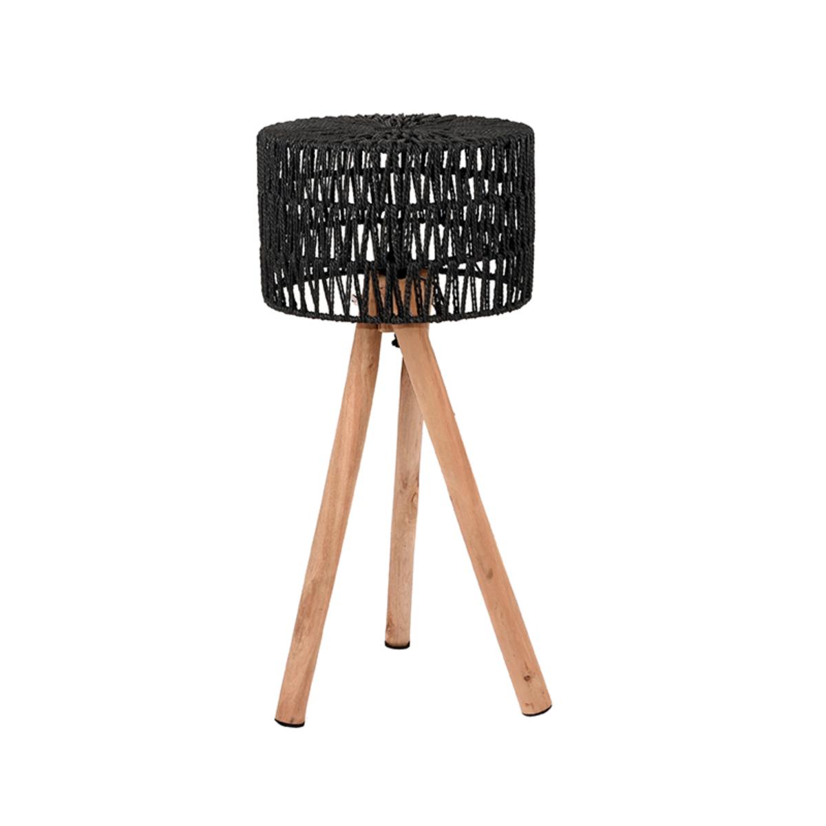 LABEL51 Tafellamp Stripe - Zwart - Mangohout