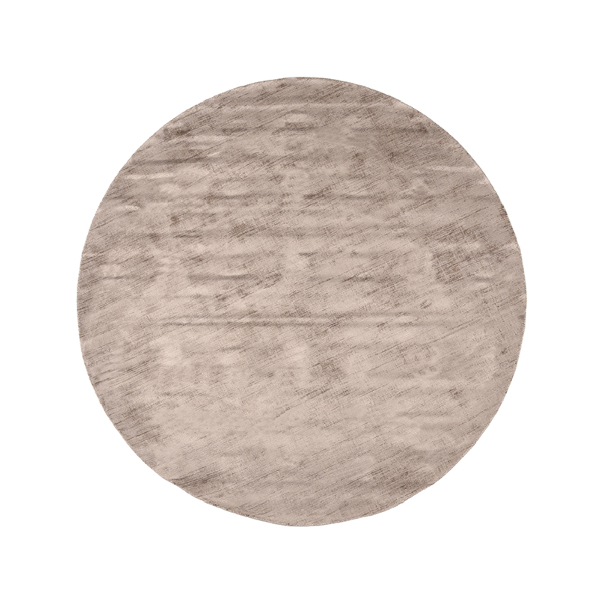 LABEL51 Vloerkleden Velvy - Taupe - Synthetisch - 200 cm - Rond