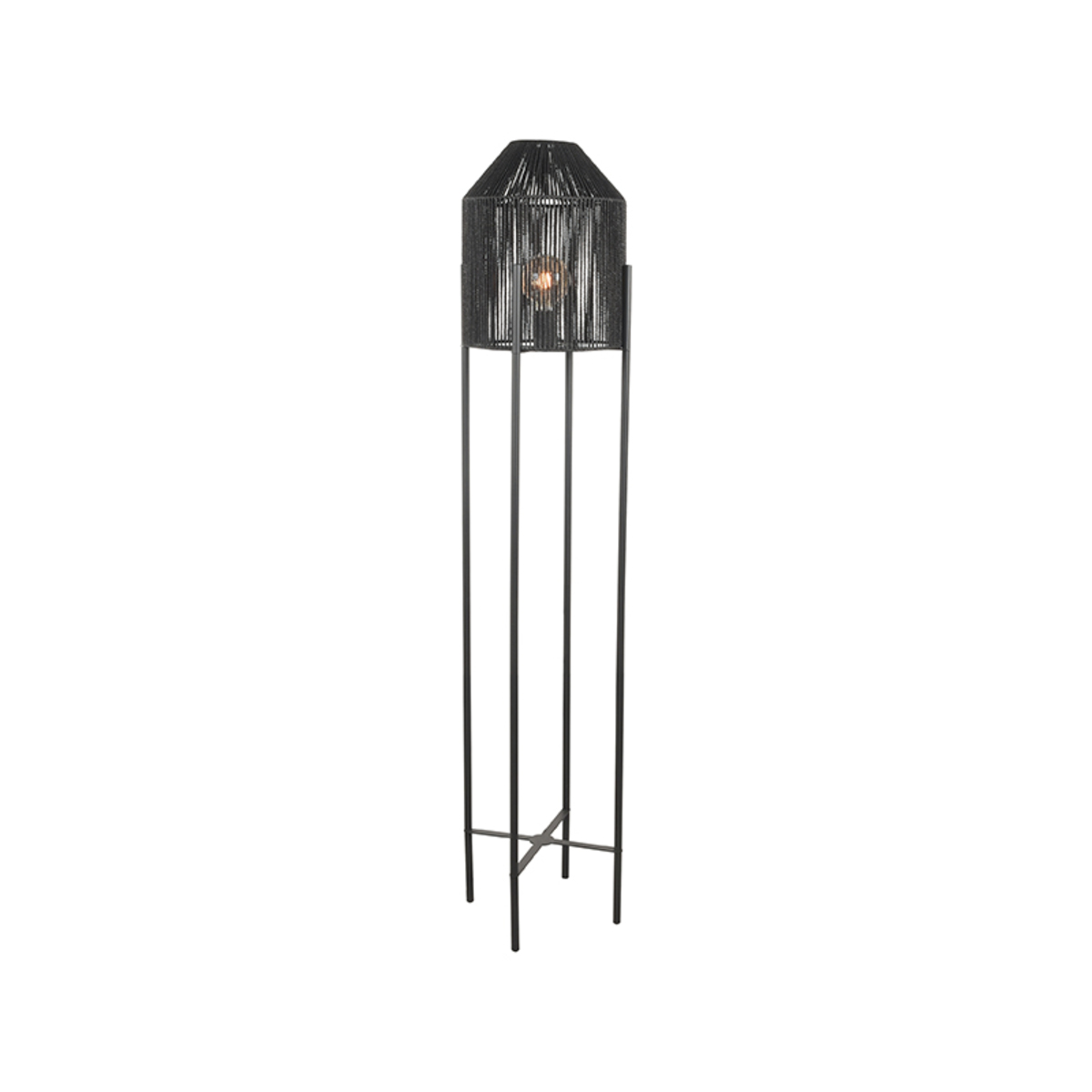 Vloerlamp Ibiza - Zwart - Jute - LABEL51