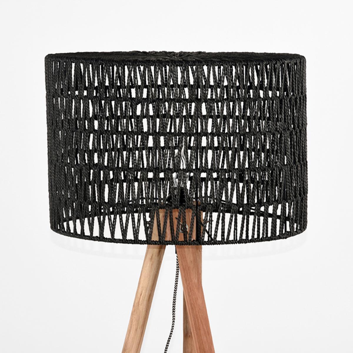 LABEL51 Vloerlamp Stripe - Zwart - Mangohout