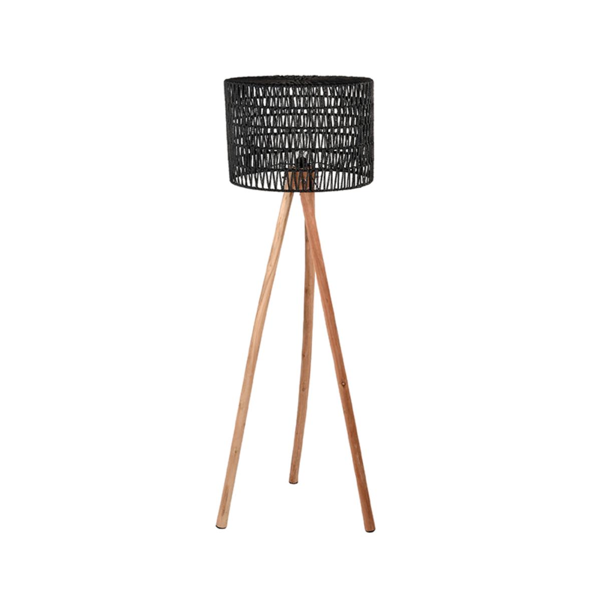 LABEL51 Vloerlamp Stripe - Zwart - Mangohout