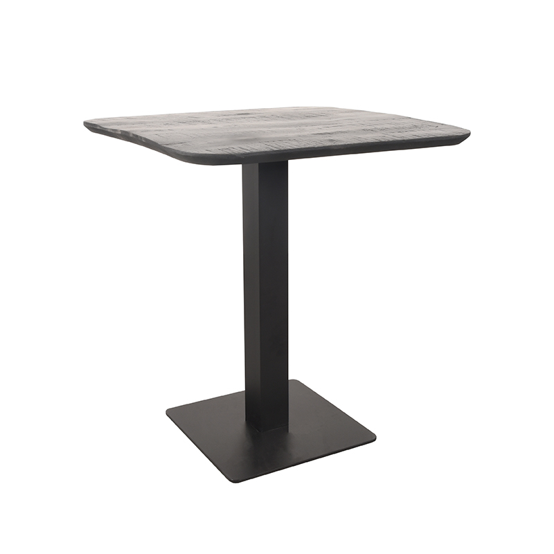 LABEL51 Eetkamertafel Restauranttafel - Zwart - Mangohout - 70x70 cm