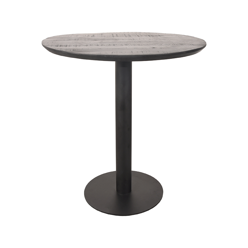 LABEL51 Eetkamertafel Restauranttafel - Zwart - Mangohout - 70x70 cm