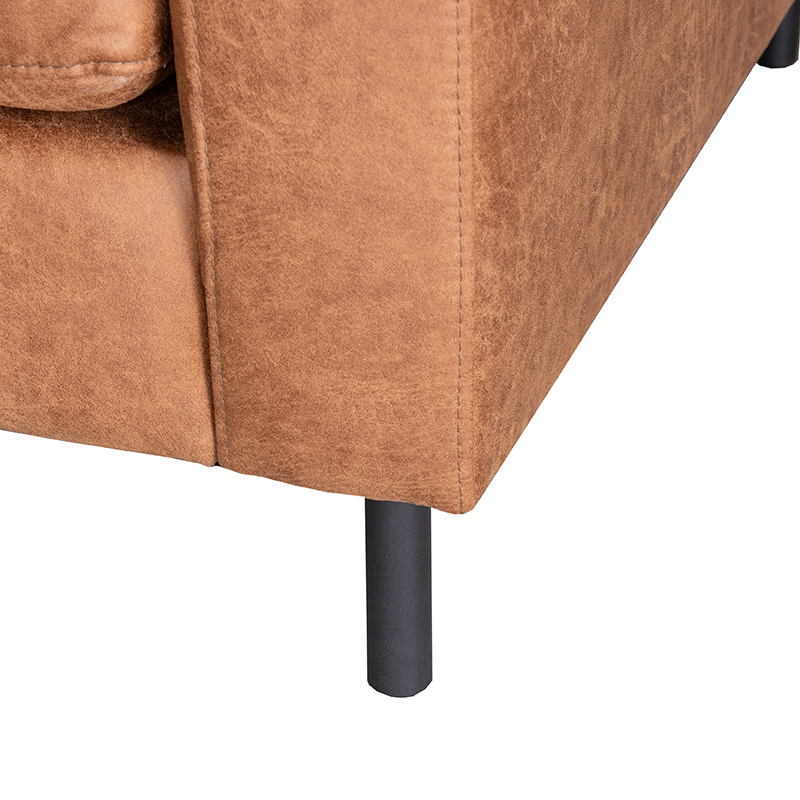 LABEL51 Hoekbank Genua - Cognac - Microfiber - 2-Zits + Hoek + 2-Zits