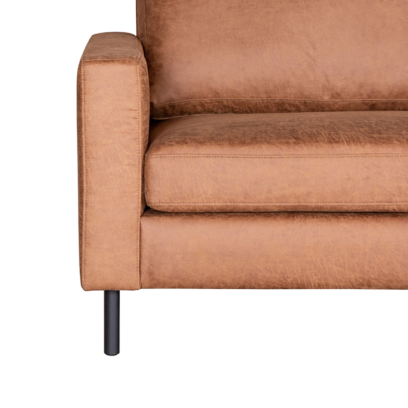 LABEL51 Hoekbank Genua - Cognac - Microfiber - 2,5-Zits + Ottomane