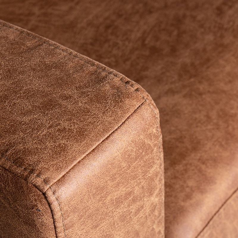 LABEL51 Hoekbank Genua - Cognac - Microfiber - 2,5-Zits + Ottomane