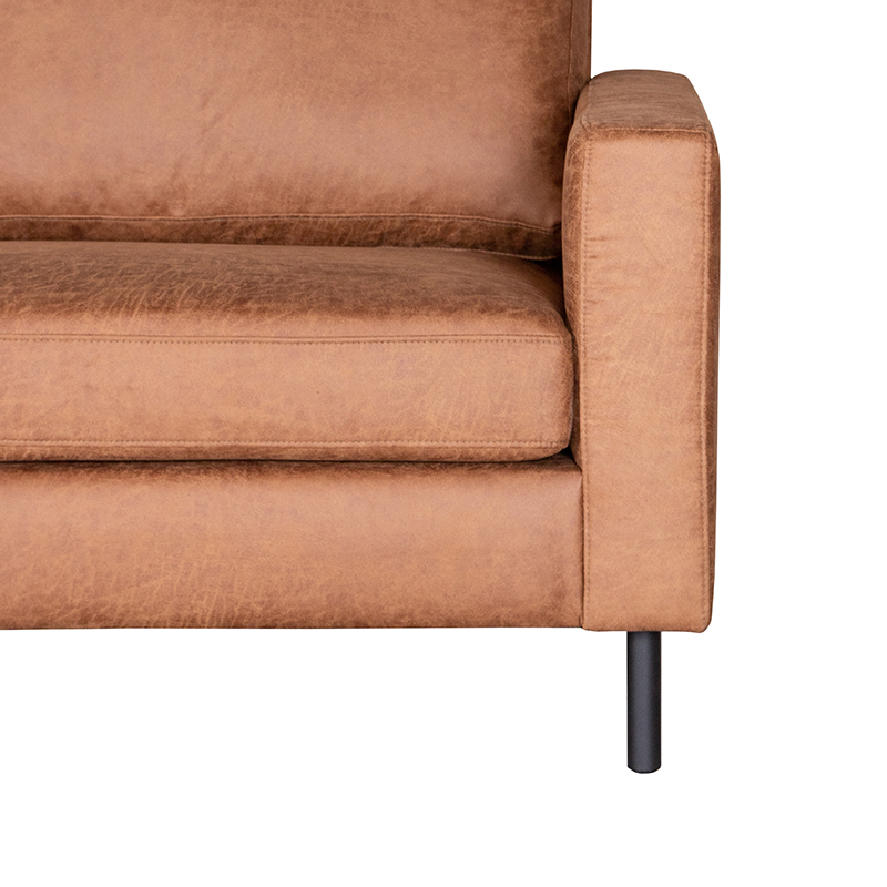 LABEL51 Hoekbank Genua - Cognac - Microfiber - Ottomane + 2,5-Zits