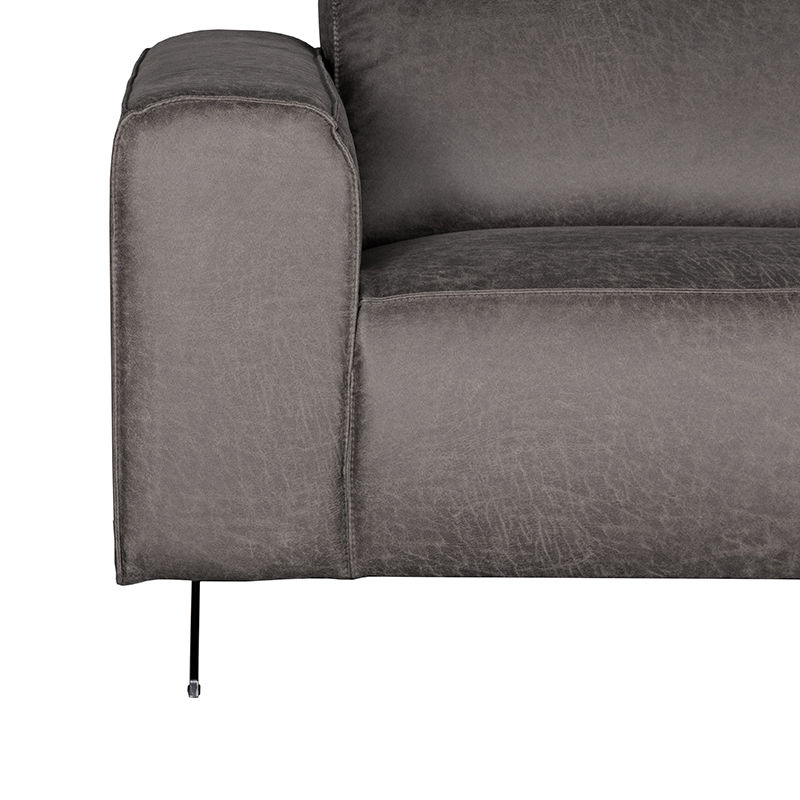 LABEL51 Hoekbank Modena - Antraciet - Microfiber - 2,5-Zits + Ottomane