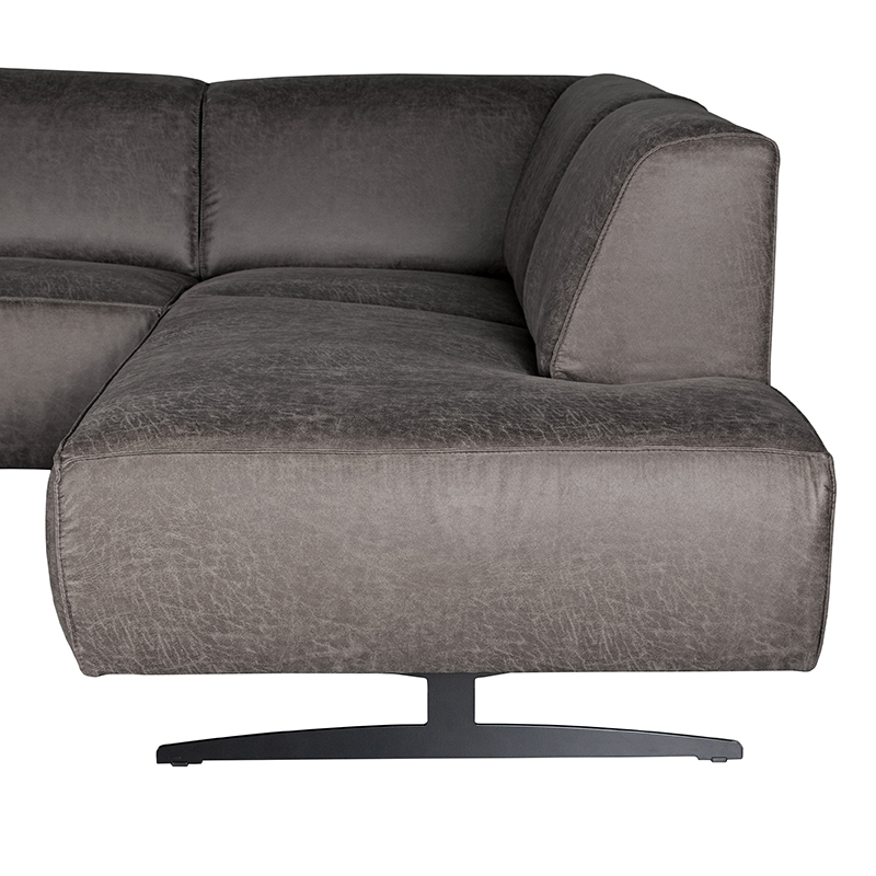LABEL51 Hoekbank Modena - Antraciet - Microfiber - 2,5-Zits + Ottomane