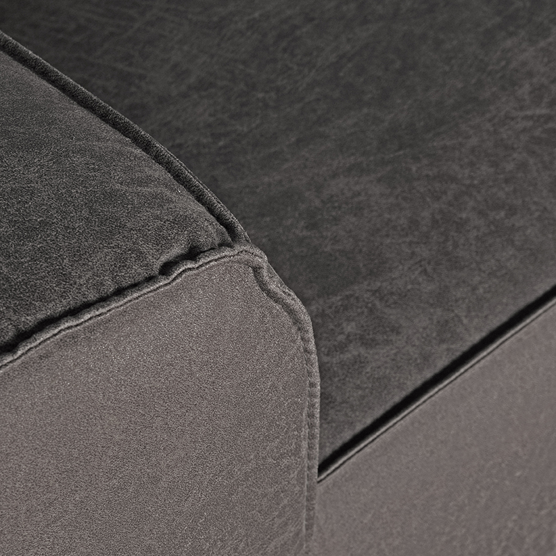 LABEL51 Hoekbank Modena - Antraciet - Microfiber - 2,5-Zits + Ottomane