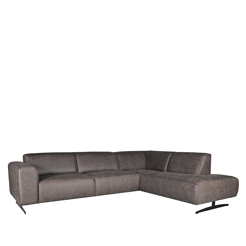 LABEL51 Hoekbank Modena - Antraciet - Microfiber - 2,5-Zits + Ottomane