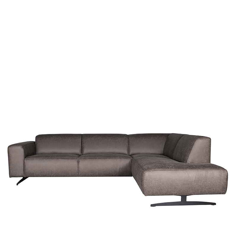 LABEL51 Hoekbank Modena - Antraciet - Microfiber - 2,5-Zits + Ottomane