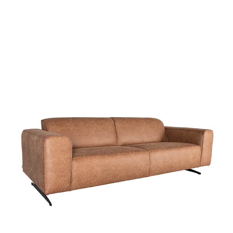 LABEL51 Bank Modena - Cognac - Microfiber - 3-Zits