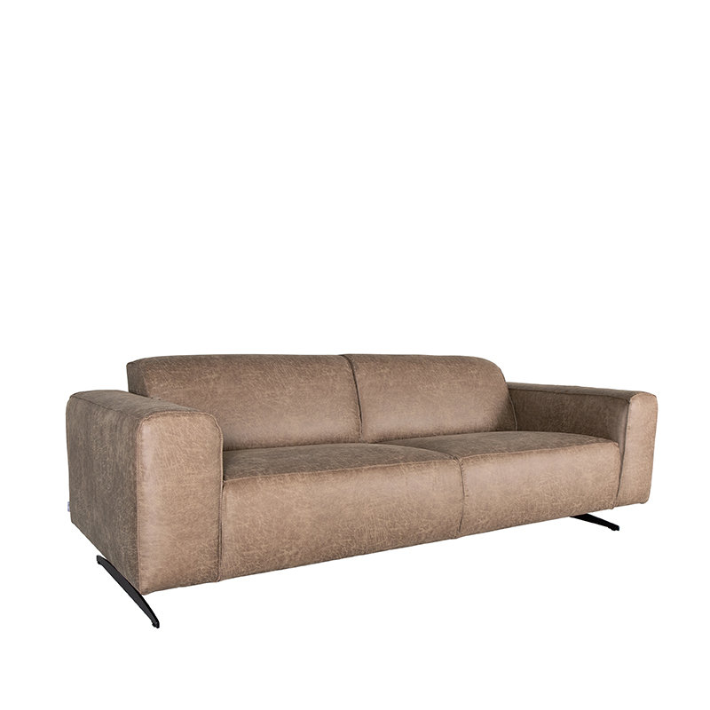 LABEL51 Bank Modena - Taupe - Microfiber - 3-Zits