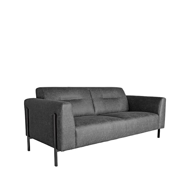 LABEL51 Bank Napoli - Antraciet - Microfiber - 2,5-zits
