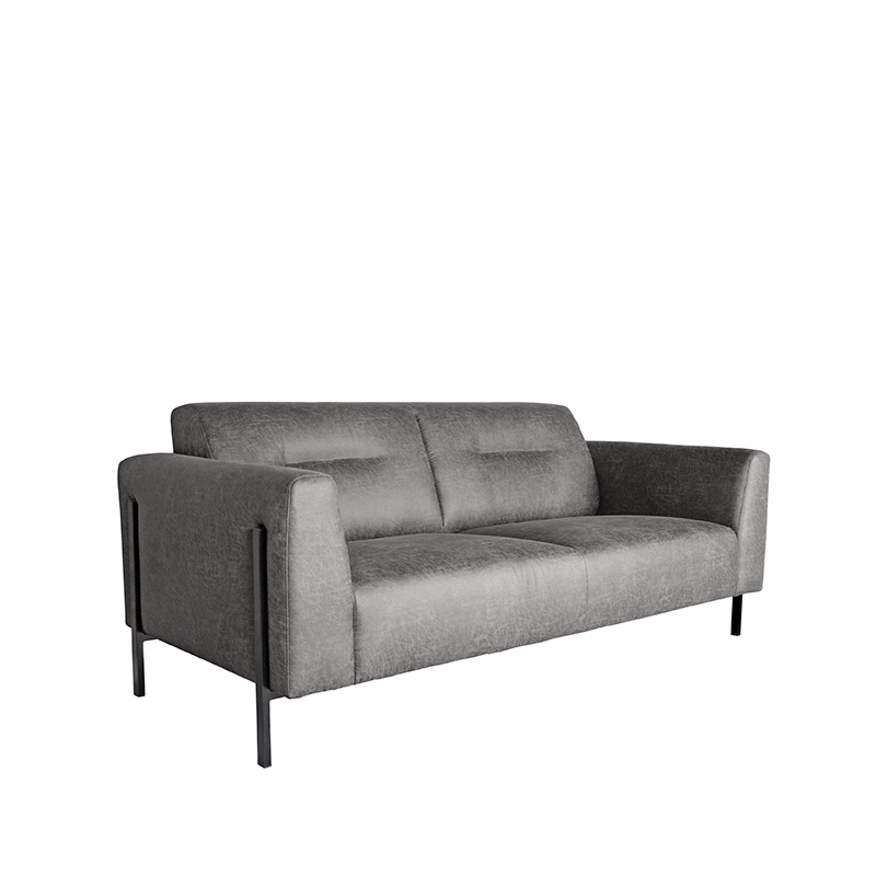 LABEL51 Bank Napoli - Grijs - Microfiber - 2,5-Zits
