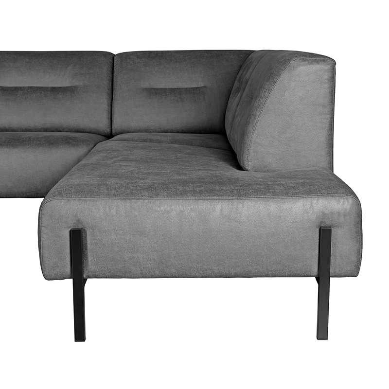 LABEL51 Bank Napoli - Antraciet - Micro Suede - 2-Zits + Hoek + 2-Zits