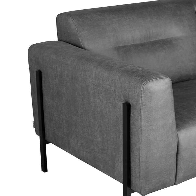 LABEL51 Bank Napoli - Antraciet - Micro Suede - 2-Zits + Hoek + 2-Zits