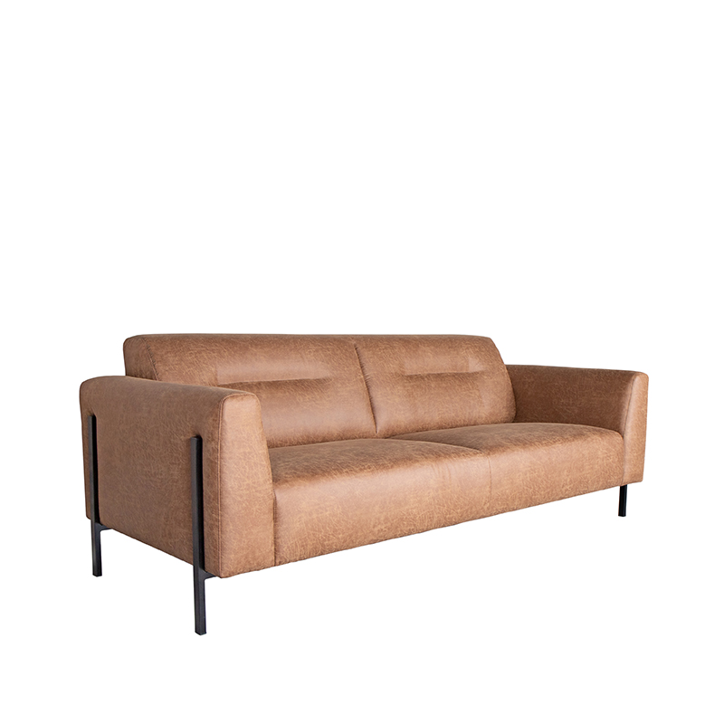 LABEL51 Bank Napoli - Cognac - Microfiber - 3-Zits