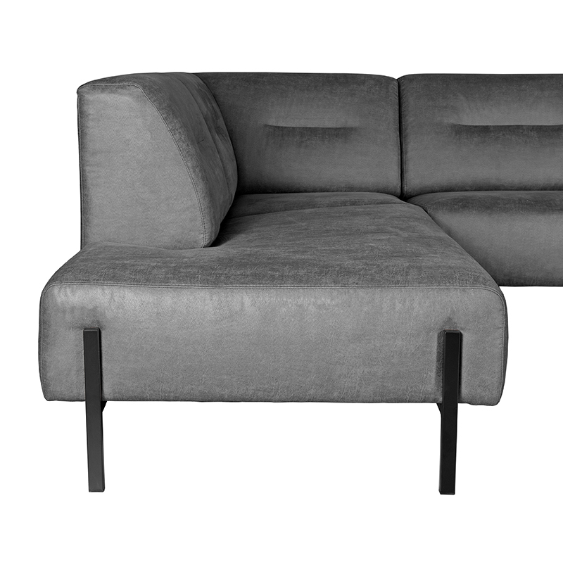 LABEL51 Bank Napoli - Antraciet - Micro Suede - Ottomane + 2,5-Zits