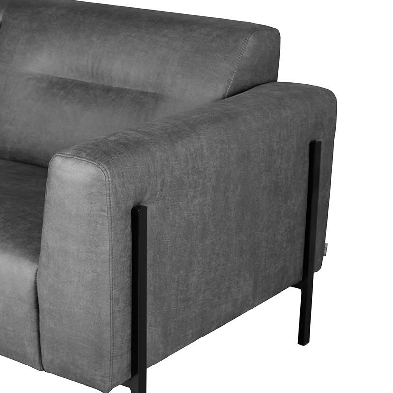 LABEL51 Bank Napoli - Antraciet - Micro Suede - Ottomane + 2,5-Zits