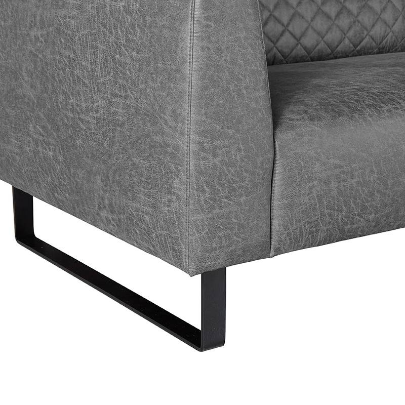 LABEL51 Bank Nola - Antraciet - Microfiber - 3-Zits