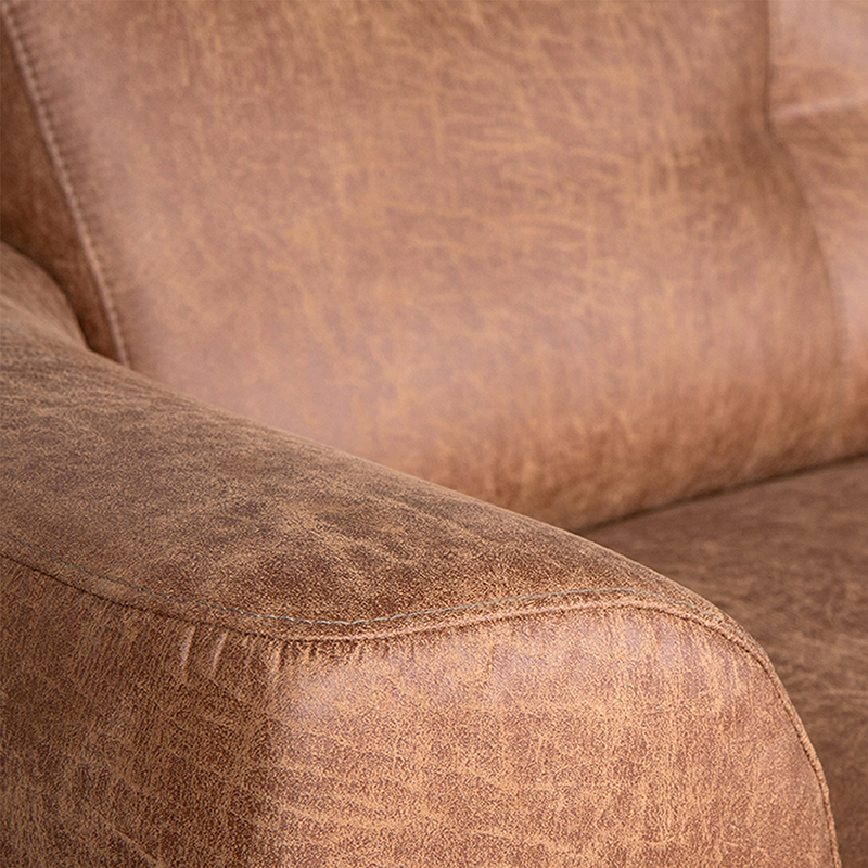LABEL51 Bank Salerno - Cognac - Microfiber - Chaise Longue + 2,5-Zits