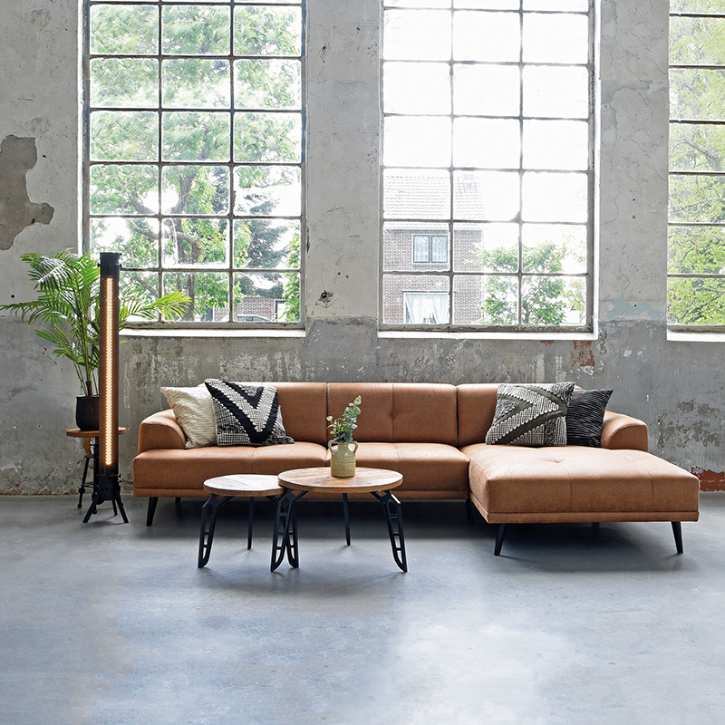 LABEL51 Hoekbank Salerno - Antraciet - Microfiber - Chaise Longue + 2,5-Zits