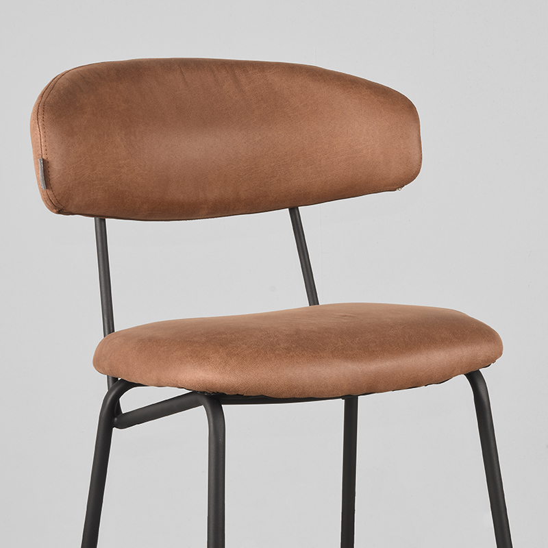 LABEL51 Barkruk Zack - Cognac - Micro Suede - Zithoogte 65