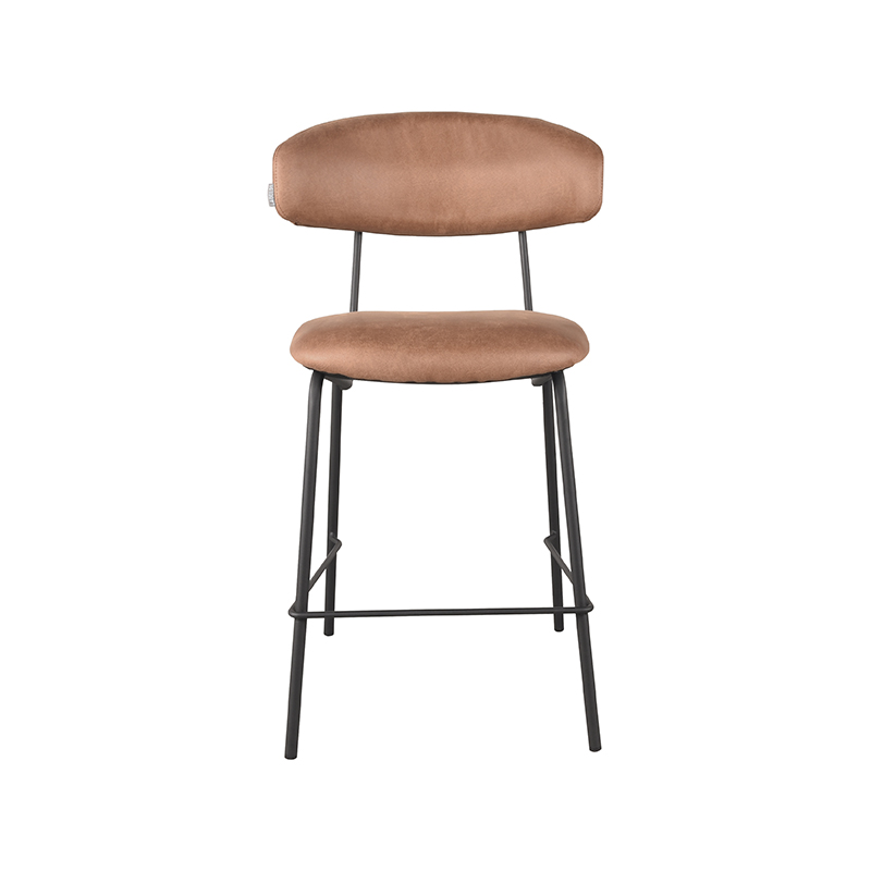 LABEL51 Barkruk Zack - Cognac - Micro Suede - Zithoogte 65