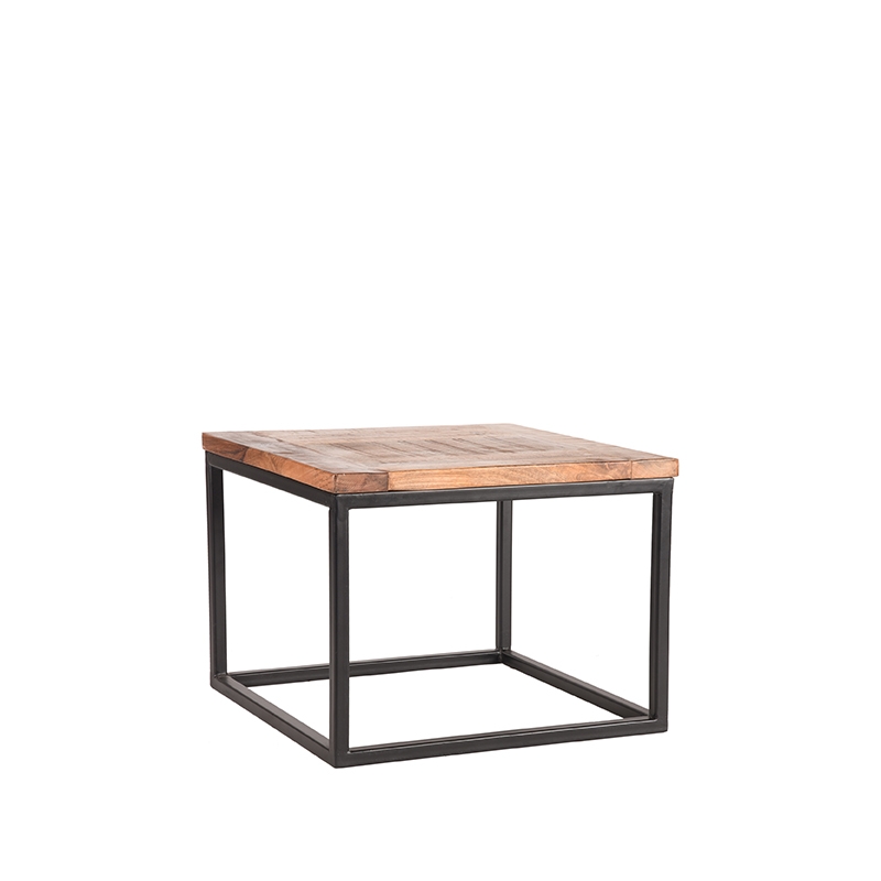 LABEL51 Bijzettafel Box - Rough - Mangohout - 60x60 cm