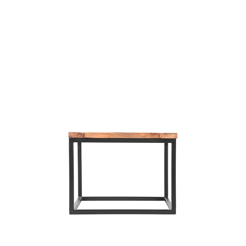 LABEL51 Bijzettafel Box - Rough - Mangohout - 60x60 cm