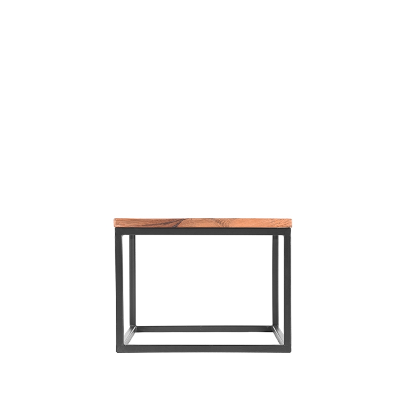 LABEL51 Bijzettafel Box - Rough - Mangohout - 60x60 cm