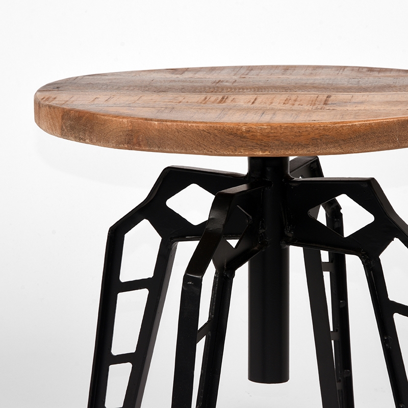 LABEL51 Bijzettafel Pebble - Rough - Mangohout - Rond - 45 cm