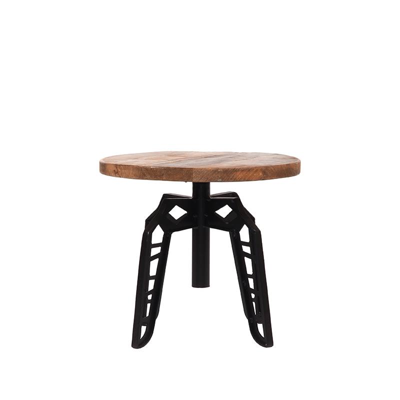 LABEL51 Bijzettafel Pebble - Rough - Mangohout - Rond - 45 cm